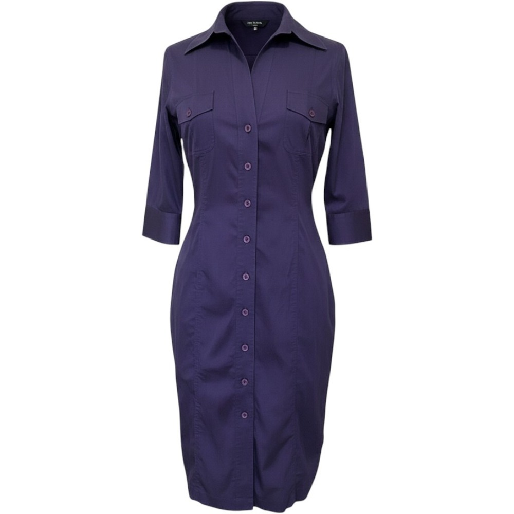 Thomas Pink Jermyn Street London Purple Button Front Shirtdress Size 10 US